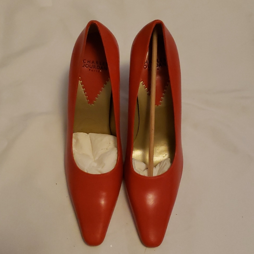 Charles Jourdan Orange Pumps